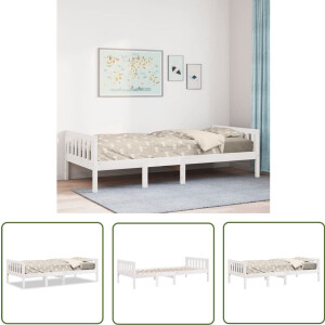 vidaXL Houten Bed - Kinderbed - Kinderbed zonder matras massief grenenhout wit 75x190 cm - Kids Bed - Baby Kamer - Kinderkamer Decoratie