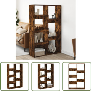 vidaXL Kast - Kamerscherm - kamerscherm 100x33x155,5 cm bewerkt hout gerookt eikenkleurig - Boekenplank - Houten Kast - Gerookte Eiken