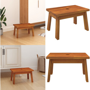 vidaXL Opstapkruk 38x26x22 cm massief acaciahout - Opstapkruk - Opstapkrukken - Opstapkrukje - Krukje