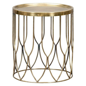 Leen Bakker - Bijzettafel Verdi - Messingkleur - 40xØ35 Cm - Metaal - Goudkleurig
