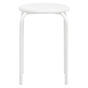 Leen Bakker - Kruk Lot - 45xØ29,5 Cm - Metaal - Wit