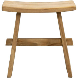 Leen Bakker - Kruk Yani - Naturel - 48x29x50 Cm - Teakhout - Beige