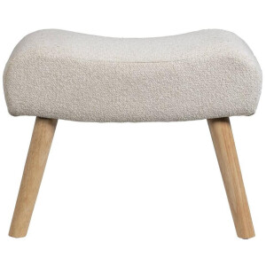 Leen Bakker - Hocker Hilton - Bouclé Stof - Zand - Teddy/Stof - Beige - 39x55x41 Cm