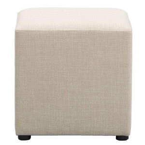 Leen Bakker - Hocker Nando - 45x45x45 Cm - Stof - Beige