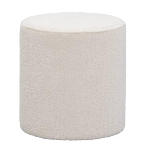 Leen Bakker - Hocker Wenen - 40xØ37 Cm - Stof - Crème