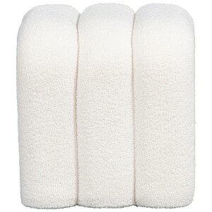 15% korting - Leen Bakker - Poef Alfaro - 45x38x41 Cm - Teddy - Wit