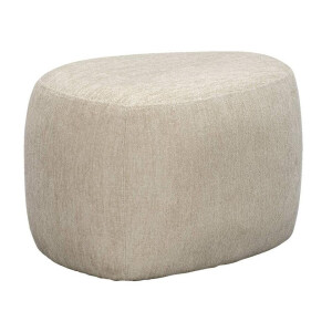 Leen Bakker - Poef Kacy - 38x60x48 Cm - Stof - Beige