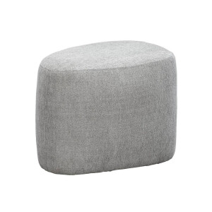 Leen Bakker - Poef Kacy - Licht - 38x55x40 Cm - Stof - Grijs