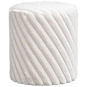 Leen Bakker - Poef Burgos - 40xØ36 Cm - Stof - Beige