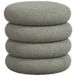 Leen Bakker - Poef Arnedo - 39xØ39 Cm - Stof - Groen