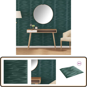 vidaXL Wandpanelen Steen 3m² - Groen - 50x50cm Wanddecoratie - Wandpanelen - Steenlook - Groene Wanden - Binnenversiering