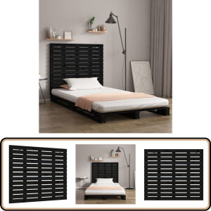 vidaXL Hoofdbord - Massief Grenenhout - Zwart Wandhoofdbord - Hoofdbord - Klassieke Stijl - Hout - Grenenhout