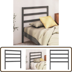 vidaXL Hoofdbord - 96x100 cm - Massief Grenenhout - Grijs Houten Hoofdbord - Hoofd Bord - Hoofdeinde - Grieze Hoofdbord - Klassieke Hoofdbord