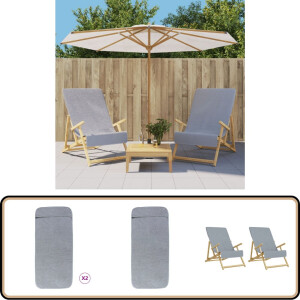 vidaXL Strandhanddoeken - 2 stuks - Grijs - 60x135 cm Strandhanddoek - Beach Towel - Badlaken - Zwembad - Strand