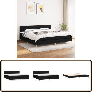 vidaXL Boxspring 200x200 cm - Luxe Comfort Boxspringbed - Boxspring - Tweepersoonsbed - Zwarte Bed - Zithoogte Bed