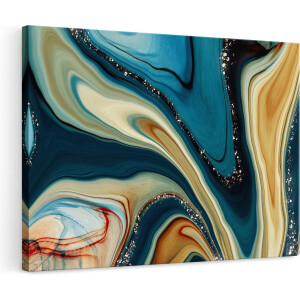 Artaza Canvas Schilderij Abstracte Kunst- Verschillende Kleuren Marmer - 120x80 - Groot - Foto Op Canvas - Wanddecoratie Woonkamer