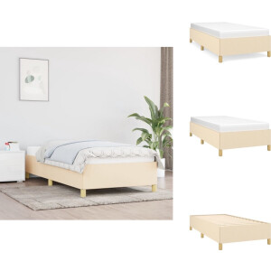 vidaXL Bedframe - Bedframes - Slaapmeubel - Bedbodem - Bedframe zonder matras 100x200 cm stof crèmekleurig