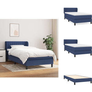 vidaXL Boxspring - Boxsprings - Bed - Slaapmeubel - Boxspring met matras stof blauw 80x200 cm