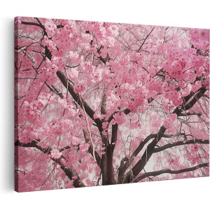Artaza Canvas Schilderij Roze Kersenbloesems op een Boom - 30x20 - Klein - Foto Op Canvas - Canvas Print