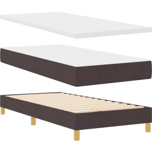 vidaXL - Boxspring - bed - Donkerbruin - 80 - x - 200 - cm - Gestoffeerde - stof