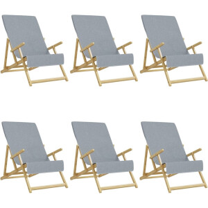 vidaXL - Strandhanddoeken - 6 - st - 400 - g/m² - 60x135 - cm - stof - grijs