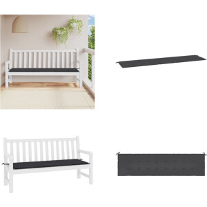 vidaXL Tuinbankkussen 200x50x3 cm oxford stof zwart - Tuinbankkussen - Tuinbankkussens - Tuinbank Kussen - Buitenbankkussen