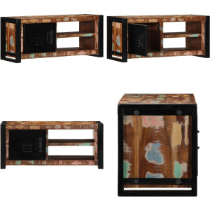 vidaXL Tv-meubel 80x30x35 cm massief gerecycled hout - Tv-kast - Tv-kasten - Tv-standaard - Tv-meubel