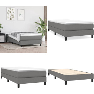 vidaXL Bedframe zonder matras 90x190 cm stof donkergrijs - Bedframe - Bedframes - Slaapmeubel - Bedbodem