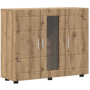 vidaXL - Dressoir - met - plank - artisanaal - eikenkleurig - 55,5 - x - 29 - x - 100 - cm