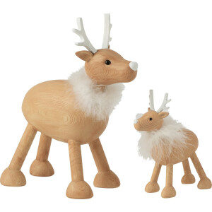 J-Line figuur Hert Vacht - polyresin - naturel/wit - large