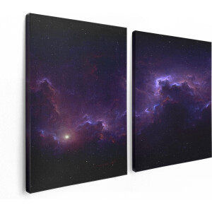 Artaza Canvas Schilderij Tweeluik Ruimte - Heelal - 120x80 - Foto Op Canvas - Canvas Print