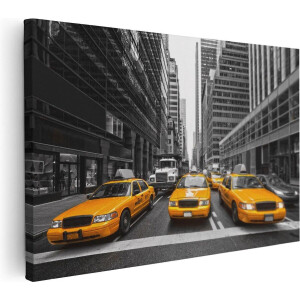 Artaza Canvas Schilderij New York Gele Taxi's - Zwart Wit - 30x20 - Klein - Foto Op Canvas - Canvas Print