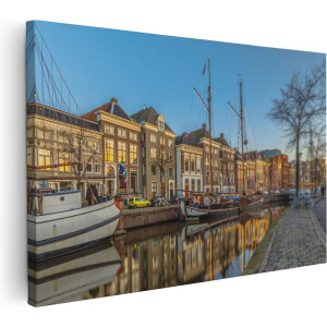 Artaza Canvas Schilderij Groningen Hoge der A Haven - 90x60 - Foto Op Canvas - Canvas Print - Muurdecoratie