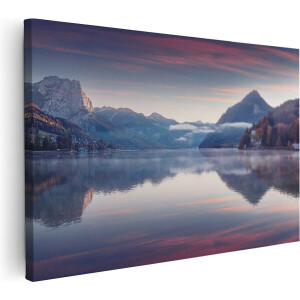 Artaza Canvas Schilderij Meer In De Bergen - 120x80 - Groot - Foto Op Canvas - Wanddecoratie Woonkamer