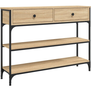 vidaXL Wandtafel - Sonoma Eiken - 100x25x75 cm Wandtafel - Consoletafel - Houten Tafel - Eiken Tafel - Vintage Tafel