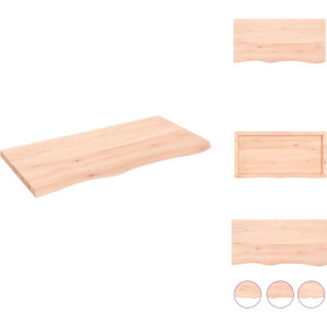 vidaXL Wandschap - Wandschappen - Wandplank - Wandrek - Wandschap 100x50x(2-4) cm onbehandeld massief eikenhout