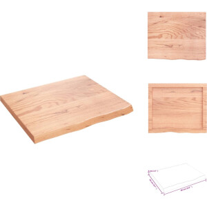 vidaXL Wandschap - Wandschappen - Wandplank - Wandrek - Wandschap 60x50x(2-4) cm behandeld massief eikenhout lichtbruin