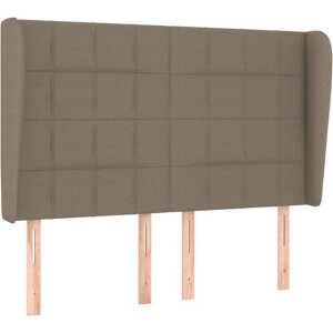 vidaXL - Hoofdbord - met - randen - 147x23x118/128 - cm - stof - taupe