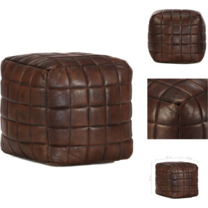 vidaXL Poef - Poefs - Poefen - Voetsteunen - Poef 40x40x40 cm echt geitenleer donkerbruin