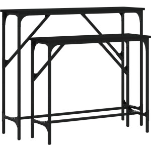 vidaXL - Wandtafels - 2 - st - bewerkt - hout - zwart