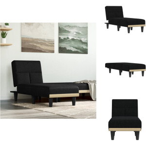 vidaXL - Chaise - longue - stof - zwart