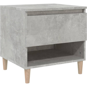 vidaXL Nachtkastje - 50x46x50 cm - Bewerkt hout - Grijs Nachtkastje - Kastje - Slaapkamermeubilair - Houten Nachtlamptafel - Beton Grijs