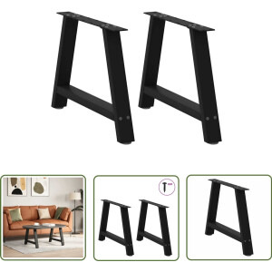 vidaXL Sleutels - Sleutelset - Salontafelpoten 2 st A-vormig 70x(42-43) cm staal zwart - Gereedschap - Mechanica - Drapers Tools