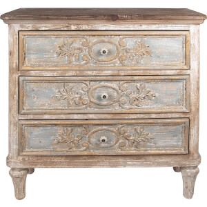 Clayre & Eef Dressoir 97x38x98 cm Beige Grijs Hout