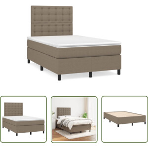 vidaXL Boxspring Bed - Boxspring - Boxspring met matras stof taupe 120x190 cm - Slaapcomfort - Taupecloured - Tweepersoonsbed