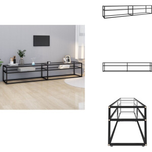 vidaXL Tv-meubel - Tv-meubelen - Tv Kast - Opbergkast - Tv-meubel 220x40x40,5 cm gehard glas transparant