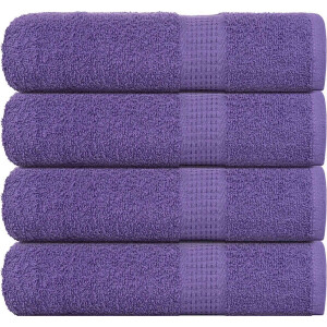vidaXL - Badhanddoeken - 4 - st - 100x150 - cm - 360 - g/m² - 100% - katoen - paars