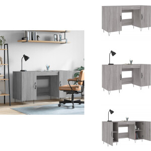 vidaXL Bureau - Bureaus - Schrijftafel - Buro - Bureau 140x50x75 cm bewerkt hout grijs sonoma eikenkleurig