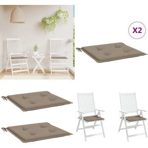 vidaXL Tuinstoelkussens 2 st 50x50x3 cm stof taupe - Bankkussen - Bankkussens - Stoelkussen - Rugkussen