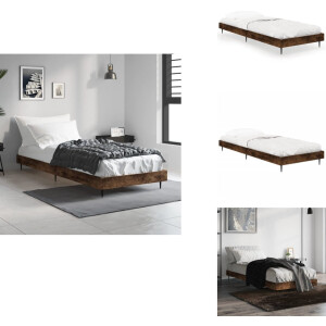 vidaXL Bedframe - Bedframes - Slaapkamermeubel - Slaapmeubel - Bedframe zonder matras hout gerookt eikenkleurig 75x190 cm
